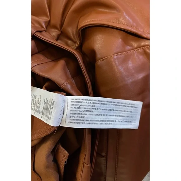 Abercrombie & Fitch brown vegan Leather Pants - Picture 8 of 11